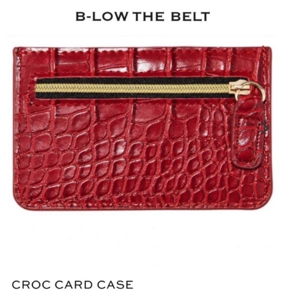 B-low The Belt Croc Card Case Red New With Tags - Picture 1 of 6